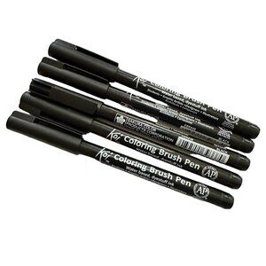 5 Sakura Color Koi Coloring Brush Marker Pen Flexible Tip Black